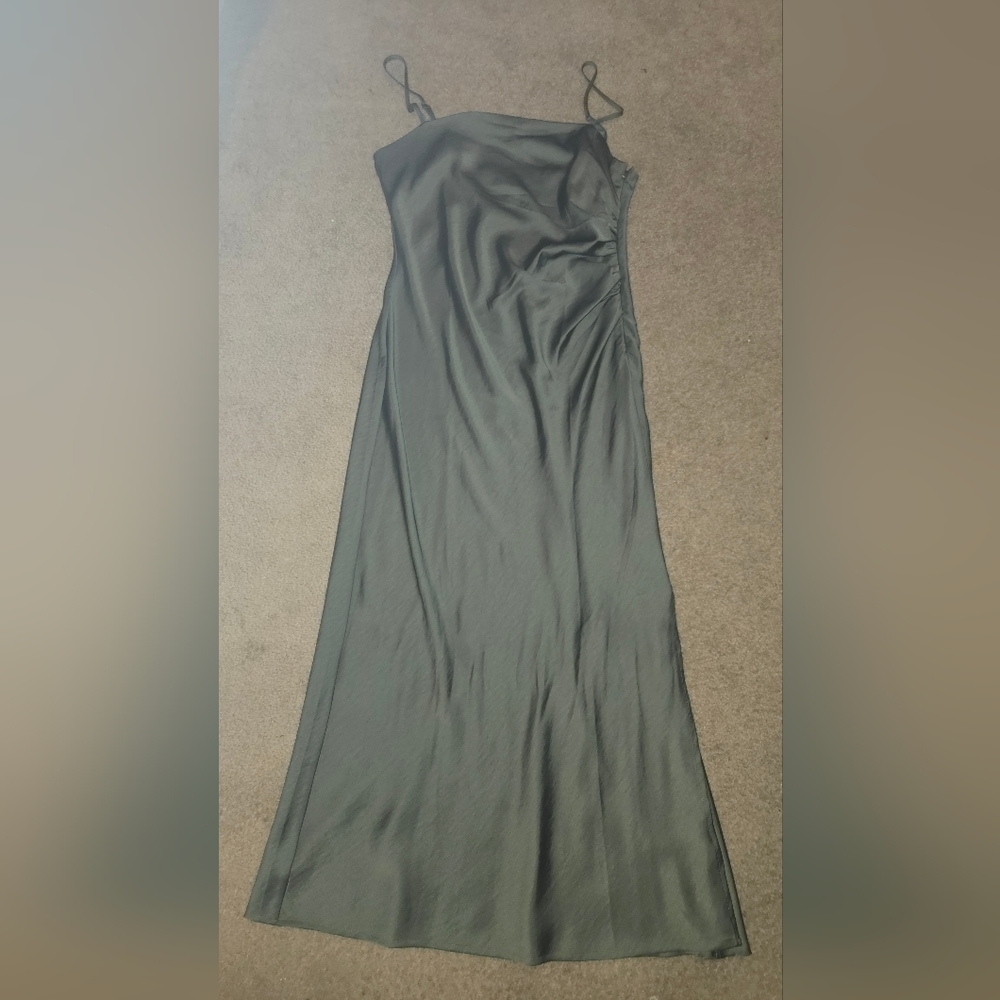 House of Harlow 1960 Satin Olive Maxi Dress